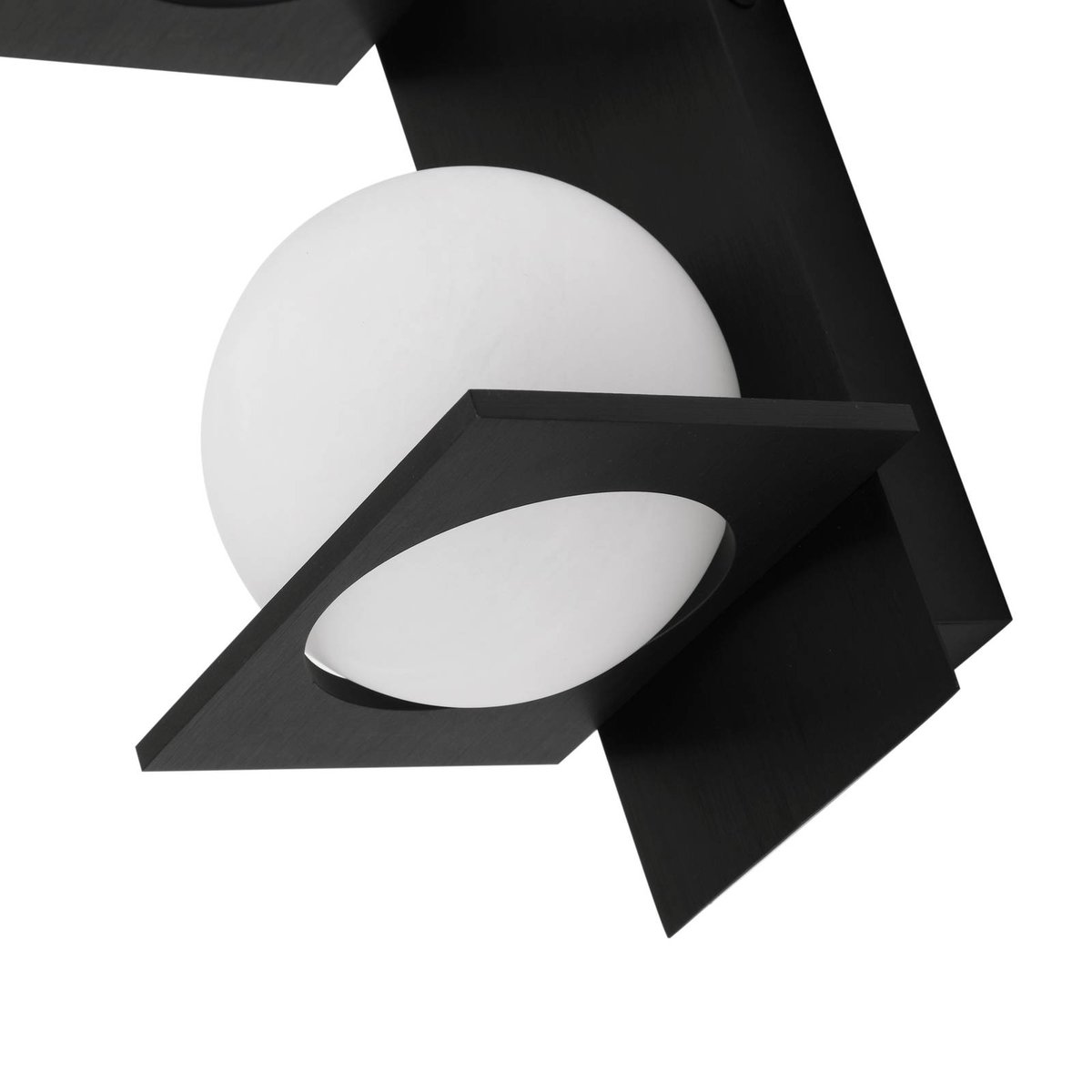 Applique en métal moderne, Kulka noir, blanc, LUCANDE