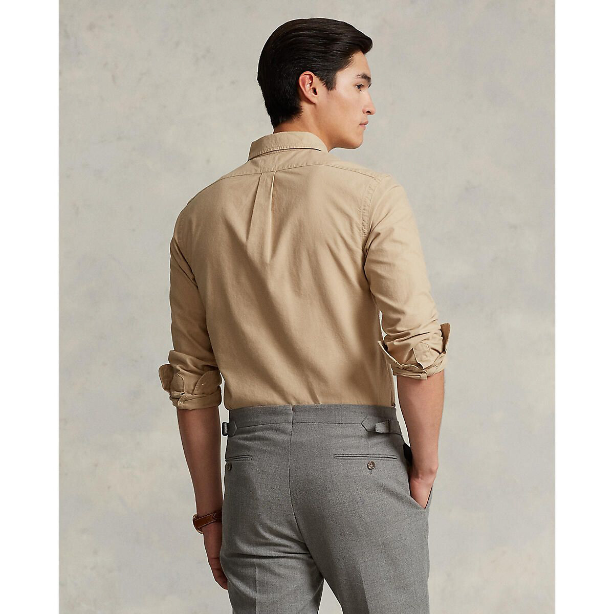 Garment-Dyed Slim Fit Oxford Shirt beige, POLO RALPH LAUREN