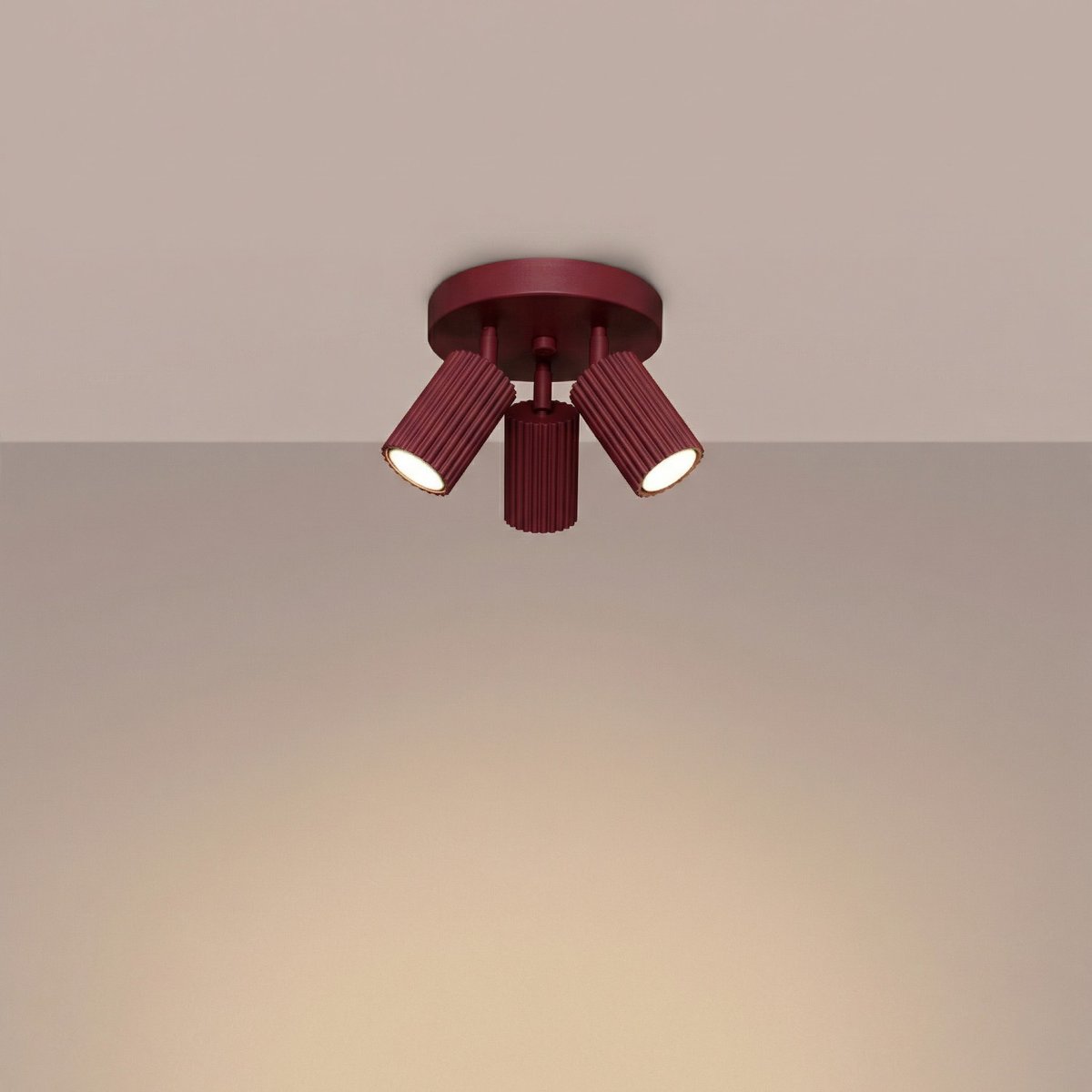 Plafonnier Aluminium Bordeaux GU10 3 KARBON bordeaux, EDEN