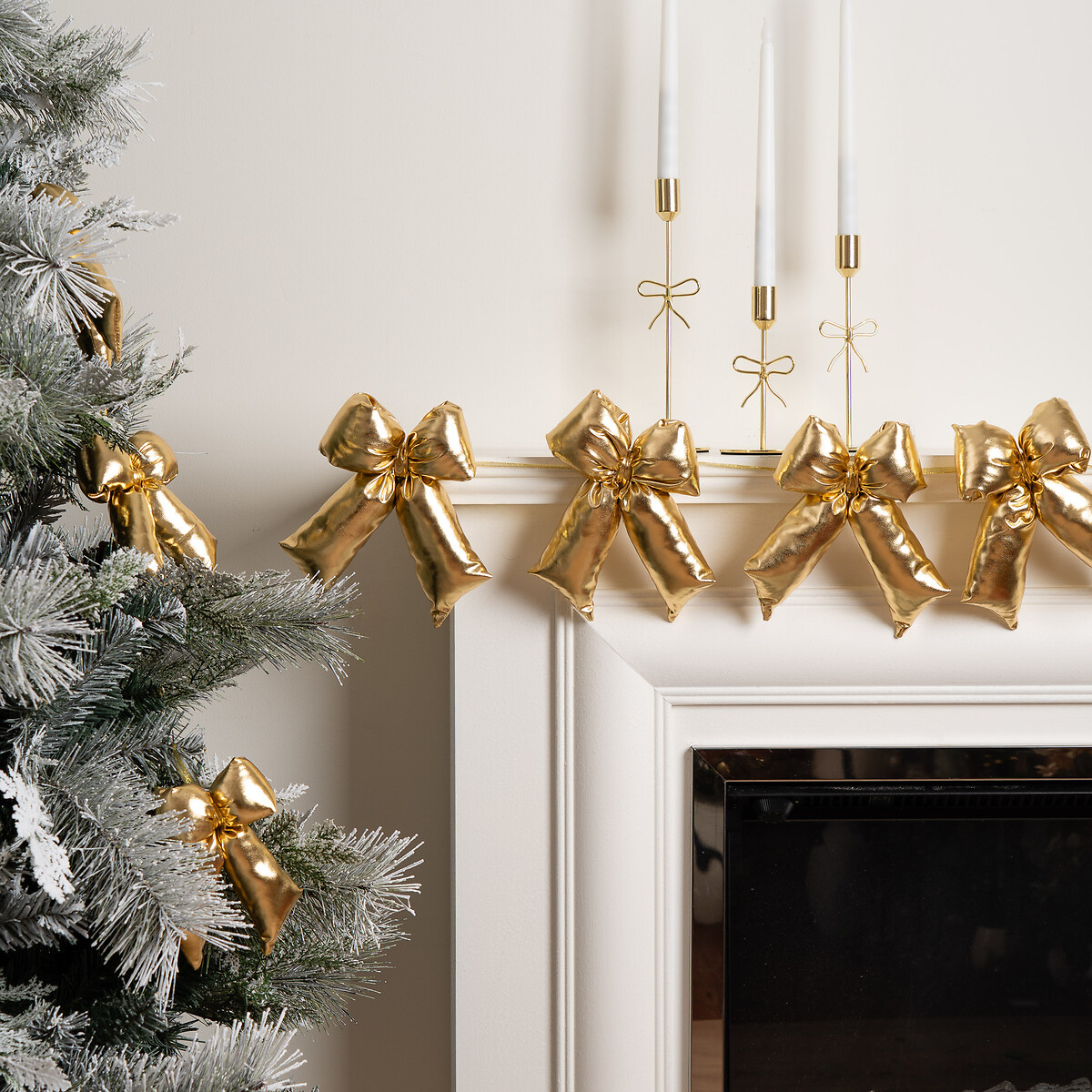 130cm Gold  Padded Bow Garland gold-coloured, SO'HOME