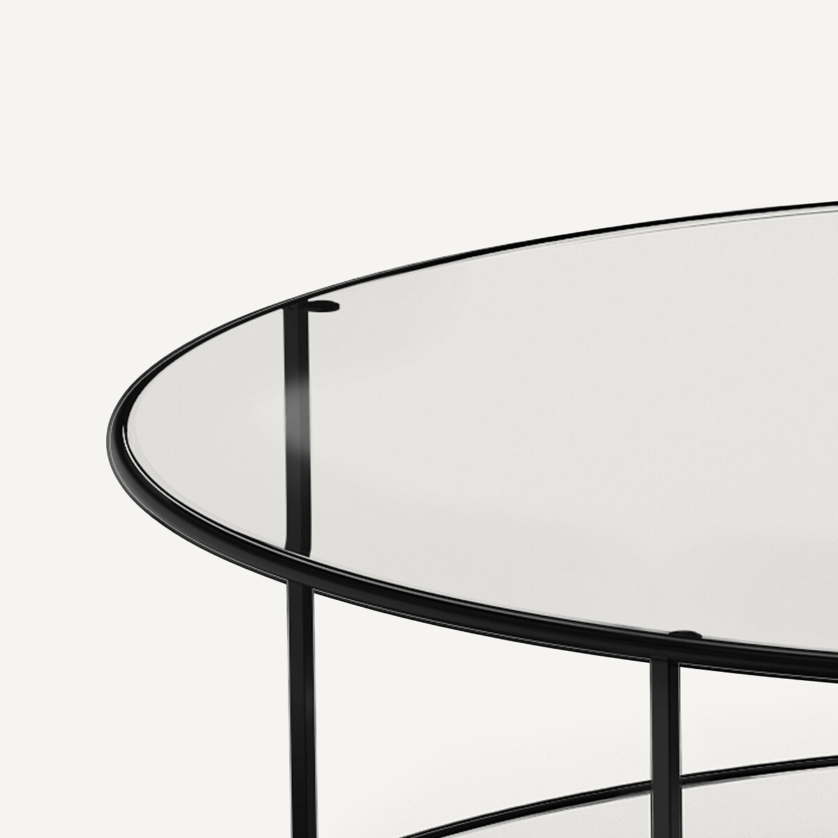 Table basse ronde verre trempé, Sybil noir, AM.PM