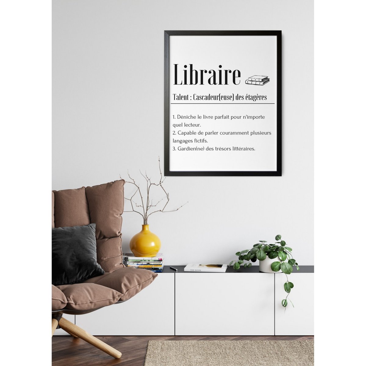 Affiche Définition Libraire blanc, L'AFFICHERIE