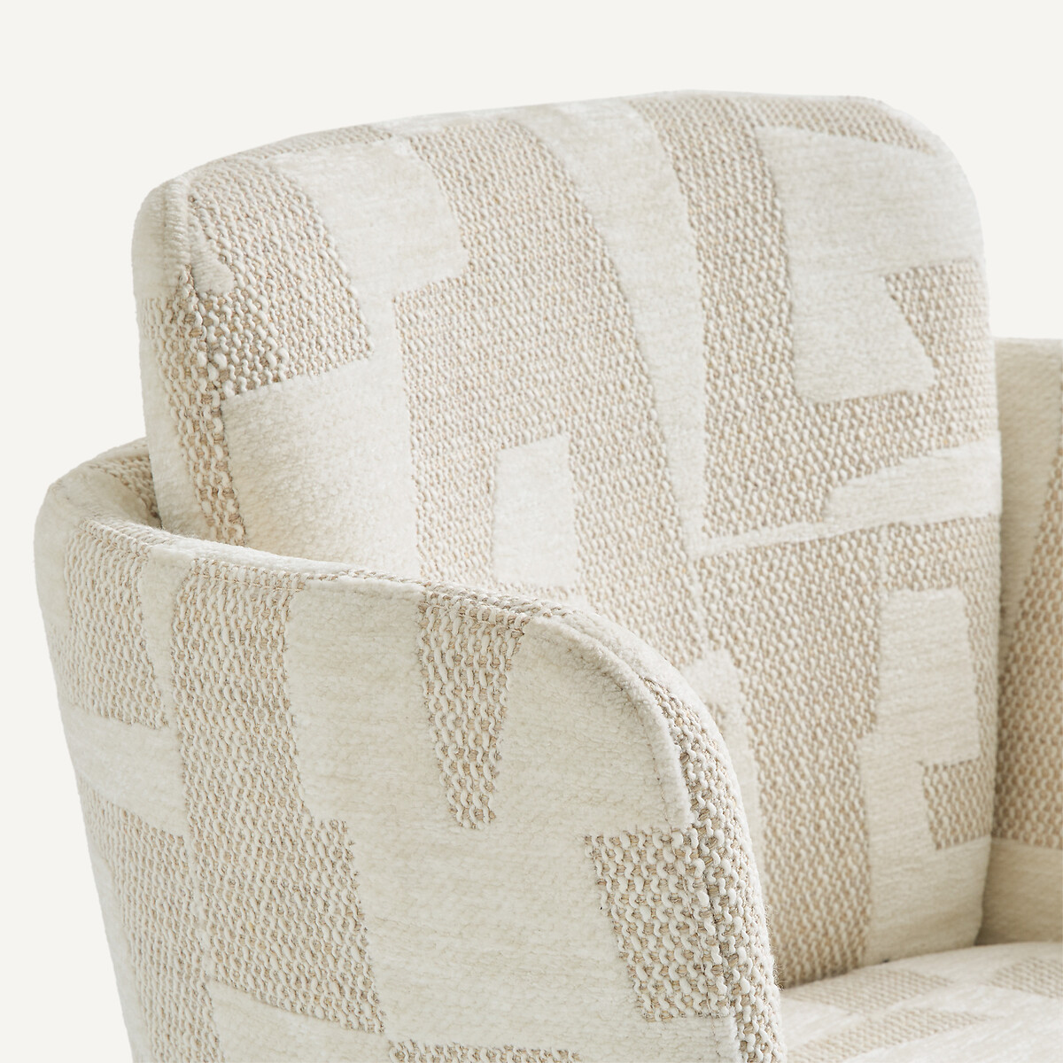 Silla de comedor, en nogal y tejido jacquard, JABOTE tiza espuma, AM.PM