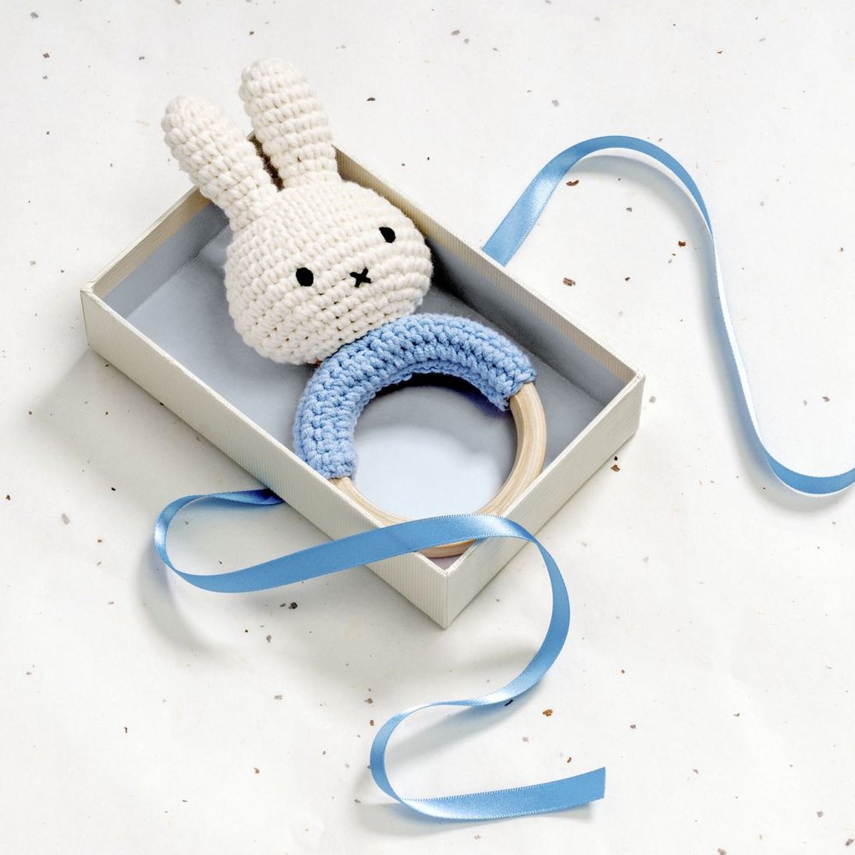 Hochet anneau de dentition Miffy ecru, JUST DUTCH
