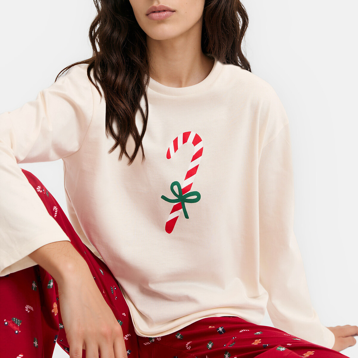 Pyjama 2 pièces en jersey de coton, imprimé Noël imprimé, LA REDOUTE COLLECTIONS