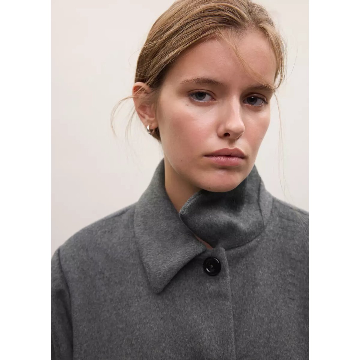 Veste déstructurée en laine gris chiné moyen, MANGO TEEN