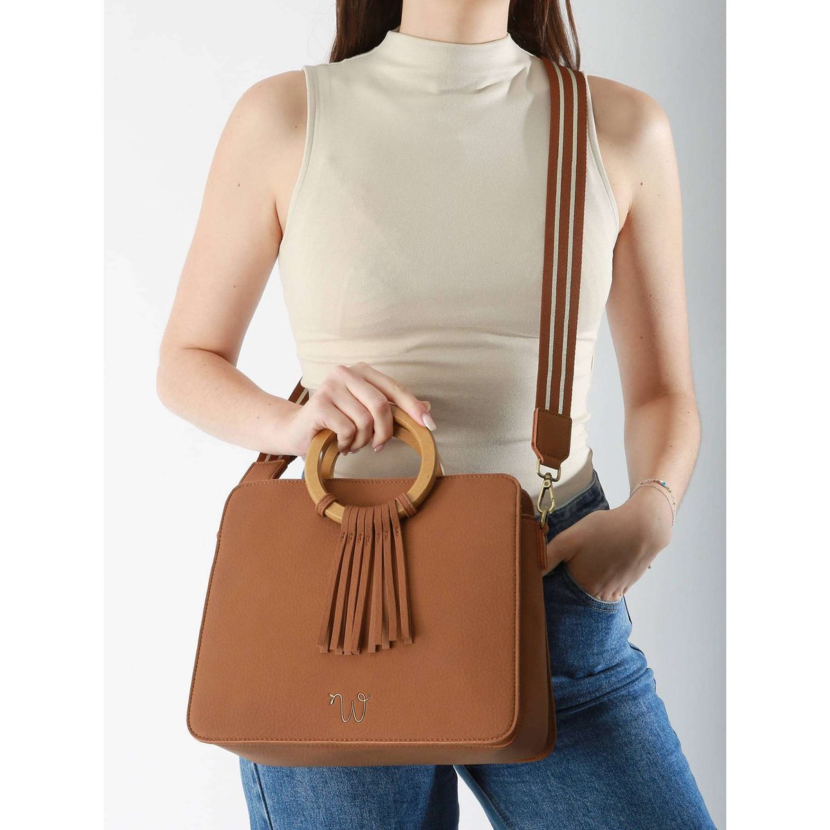 Sac à main M Camomille brown, WOOMEN
