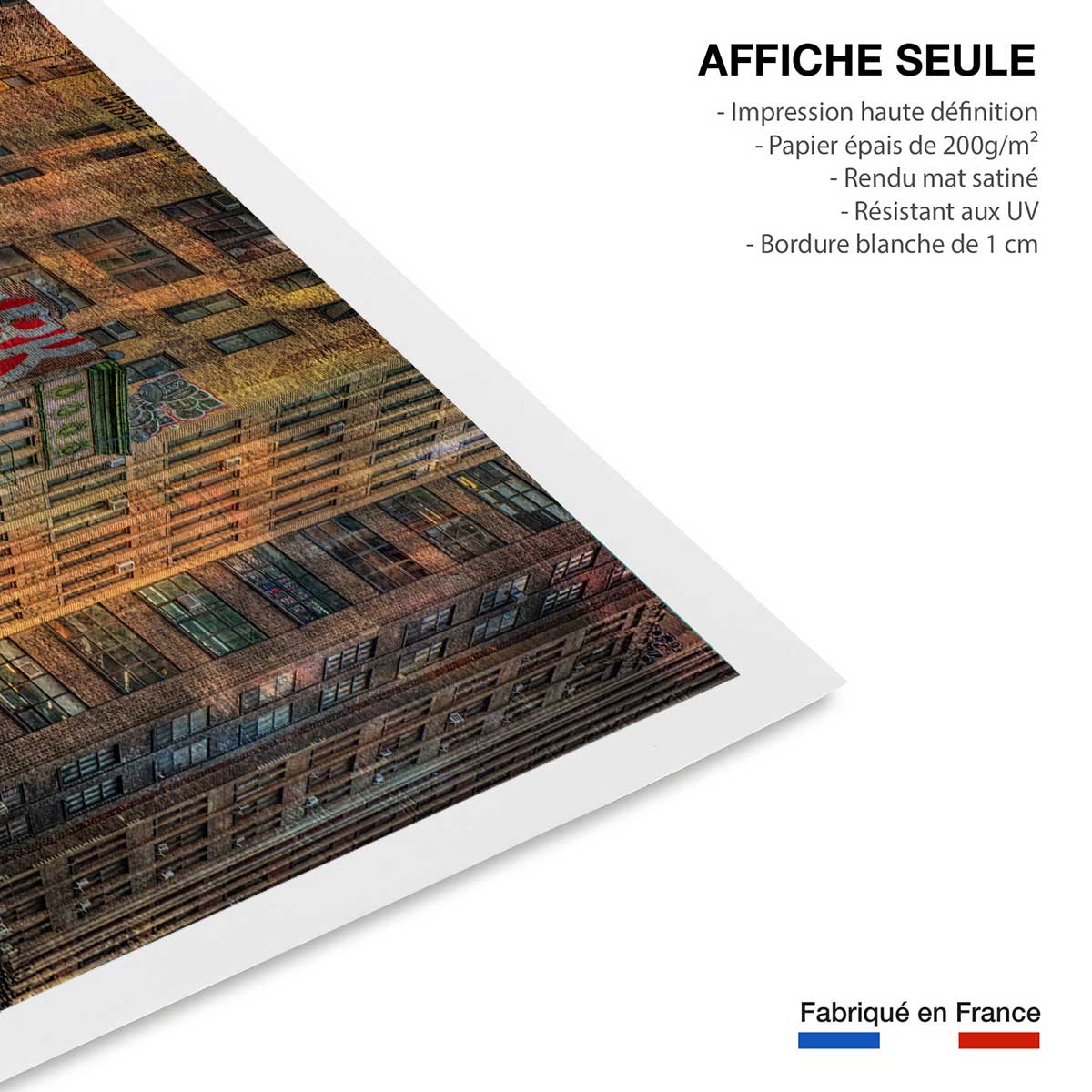 Affiche design Brick Facade affiche seule, HEXOA