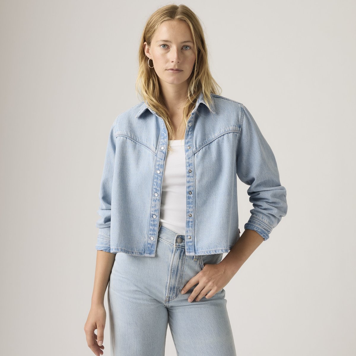 Veste-chemise Logan bleu - tencel blasted stone top, LEVI'S
