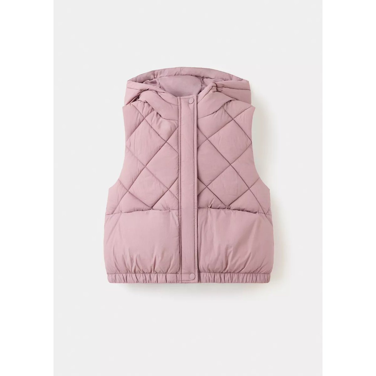 Gilet matelassé à capuche rose, MANGO KIDS