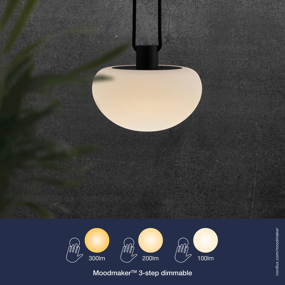 Luminaire nomade Forme champignons et Elégante d'extérieur / 450 Lumen - en plastique, SPONGE Pendant blanc, NORDLUX
