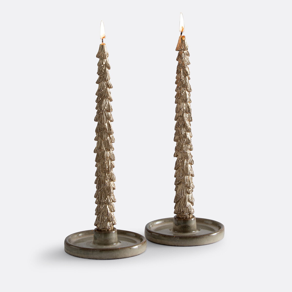 Lot de 2 bougies sapin, Caspar or, LA REDOUTE INTERIEURS