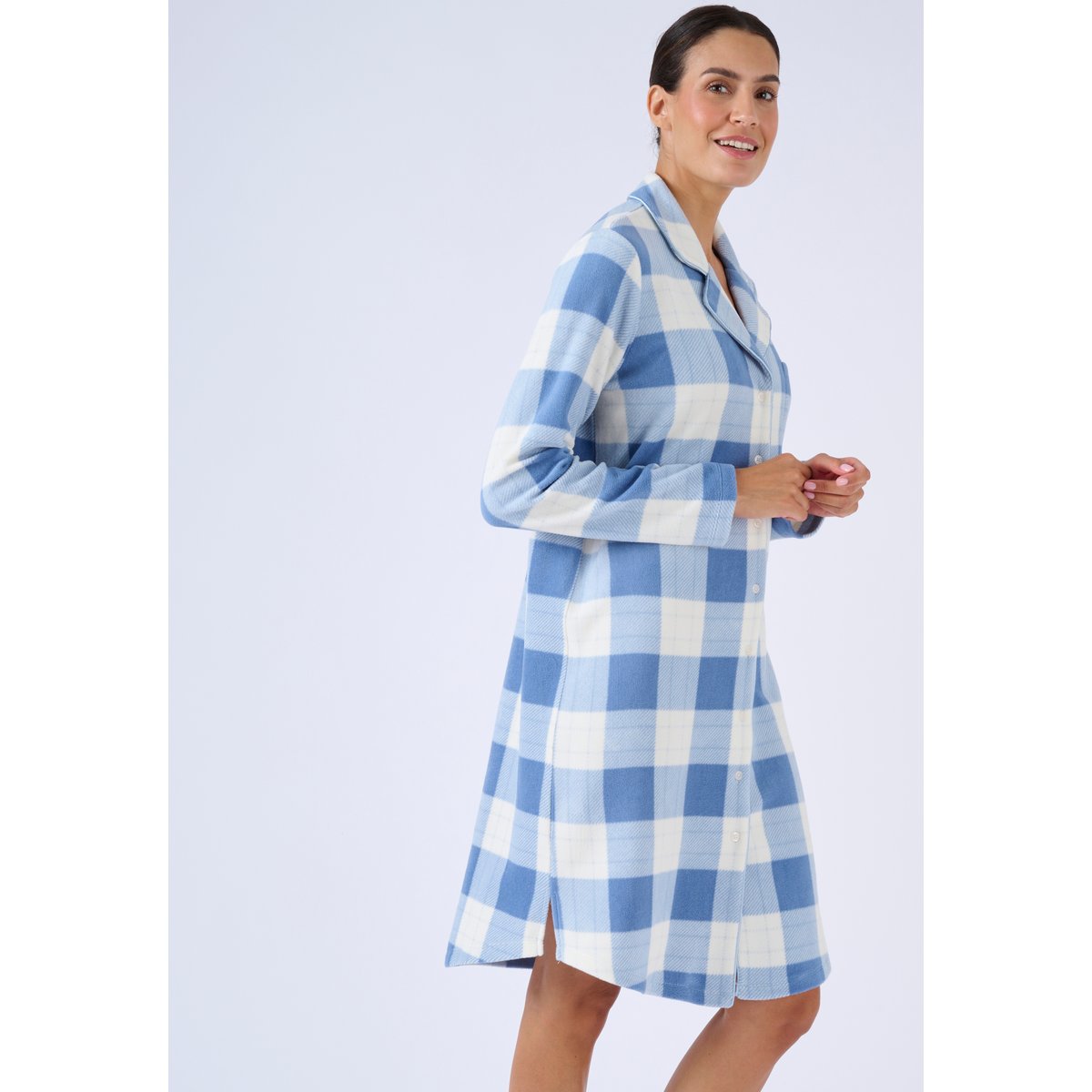 Liquette polaire Thermolactyl bleu carreaux, DAMART
