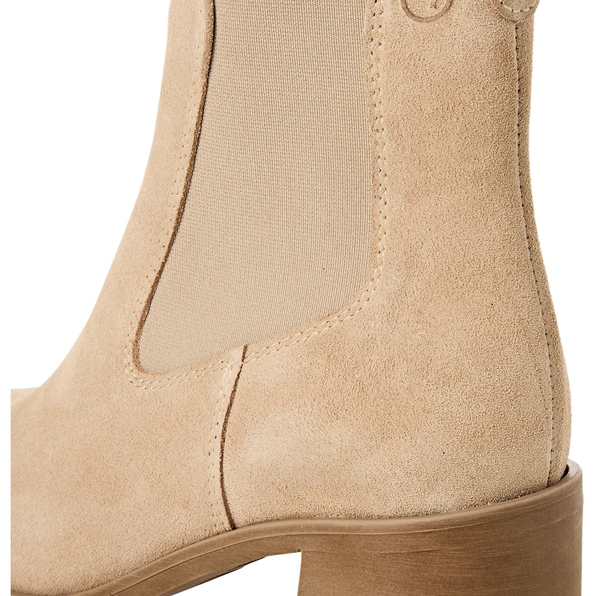 Leather Heeled Chelsea Boots beige, TAMARIS