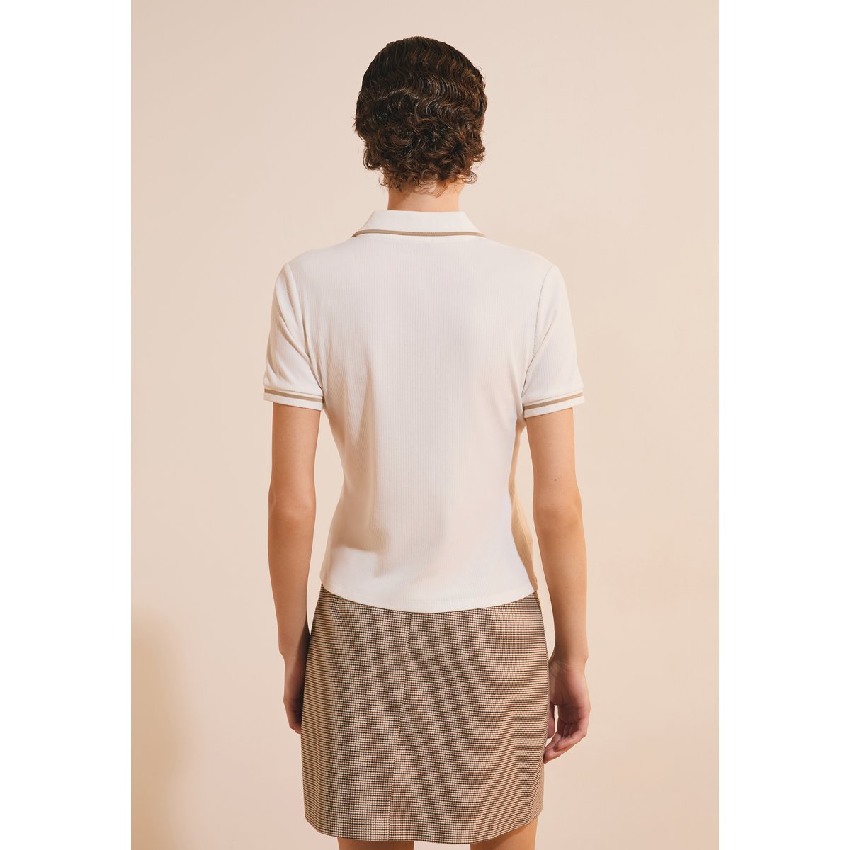 T-shirt col polo ADA blanc, ETAM