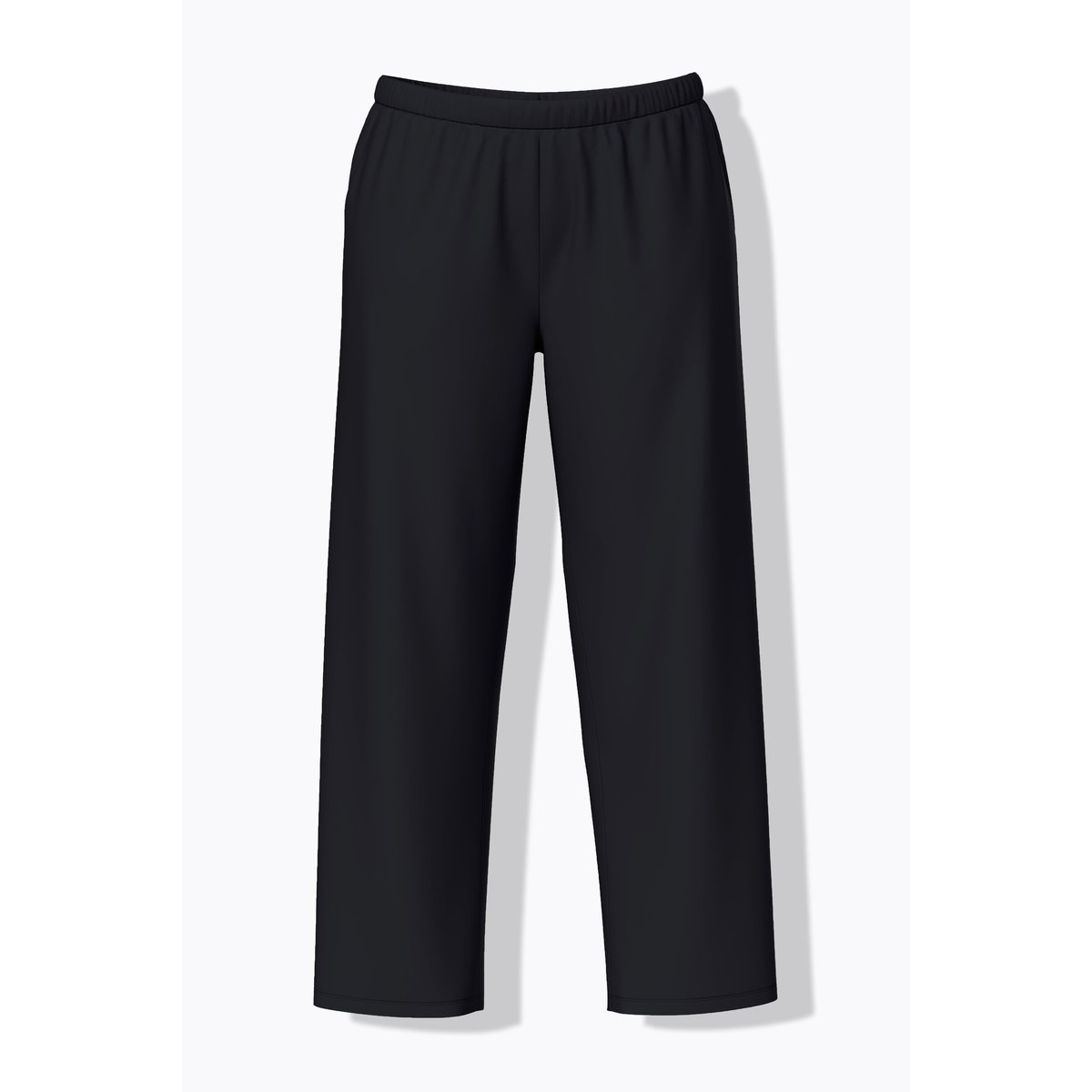 Pantalon de pyjama uni/cœurs, jambe longue noir, ULLA POPKEN