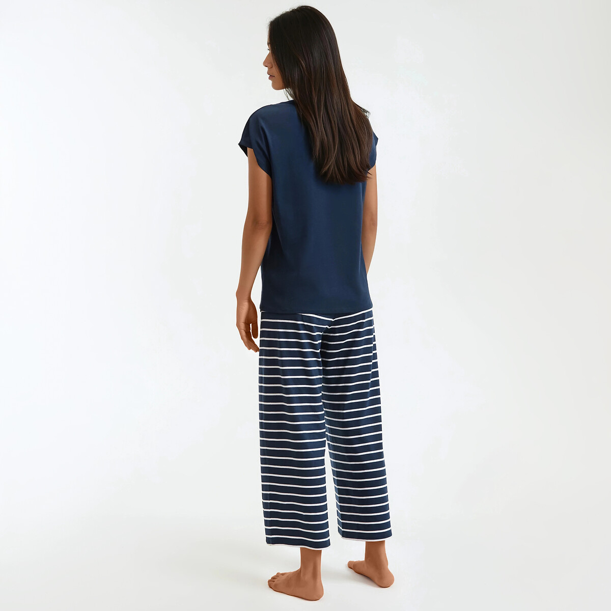 Pyjamas in Pure Cotton Jersey striped, ANNE WEYBURN