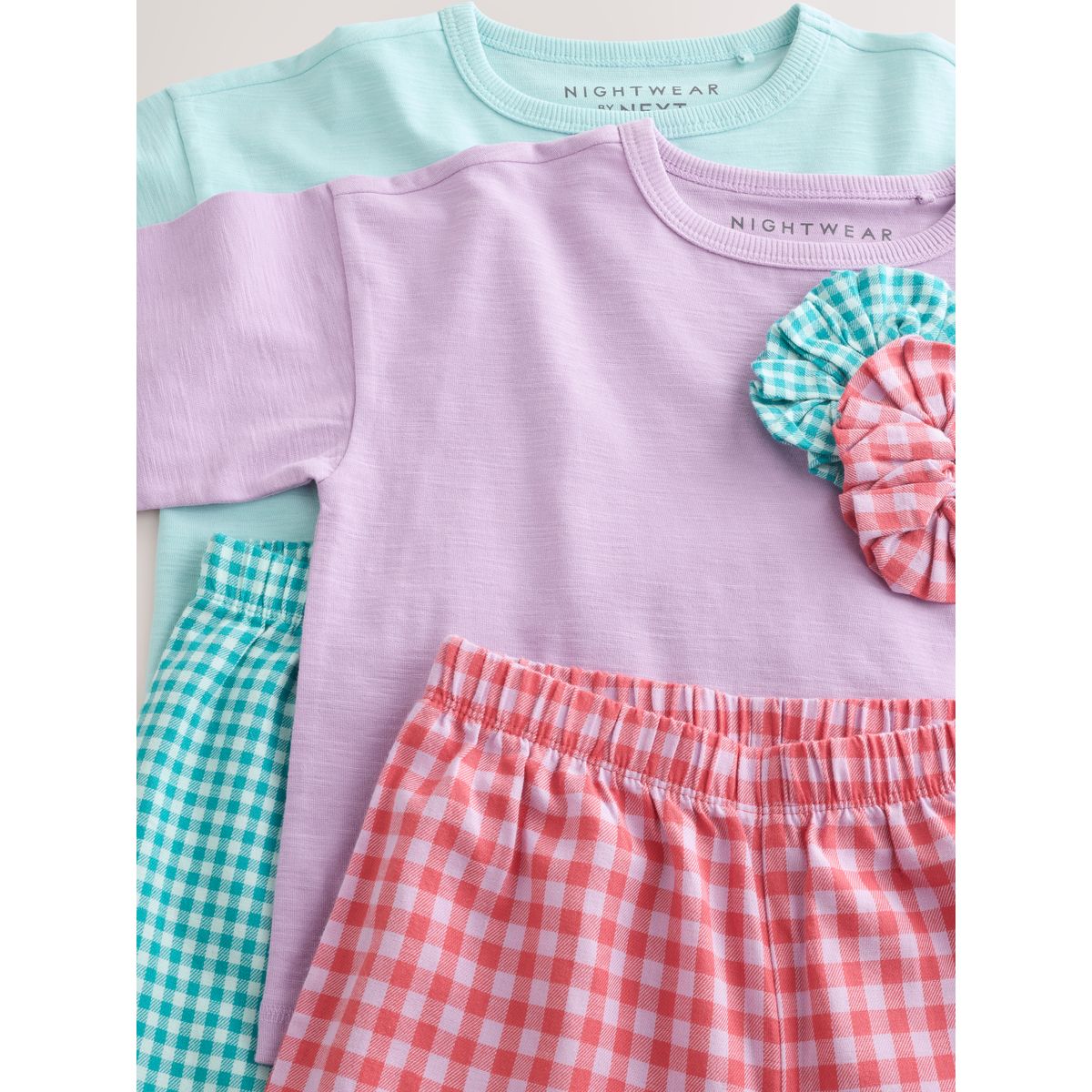 Pyjama large tissé, lot de 2 rose/vert, NEXT