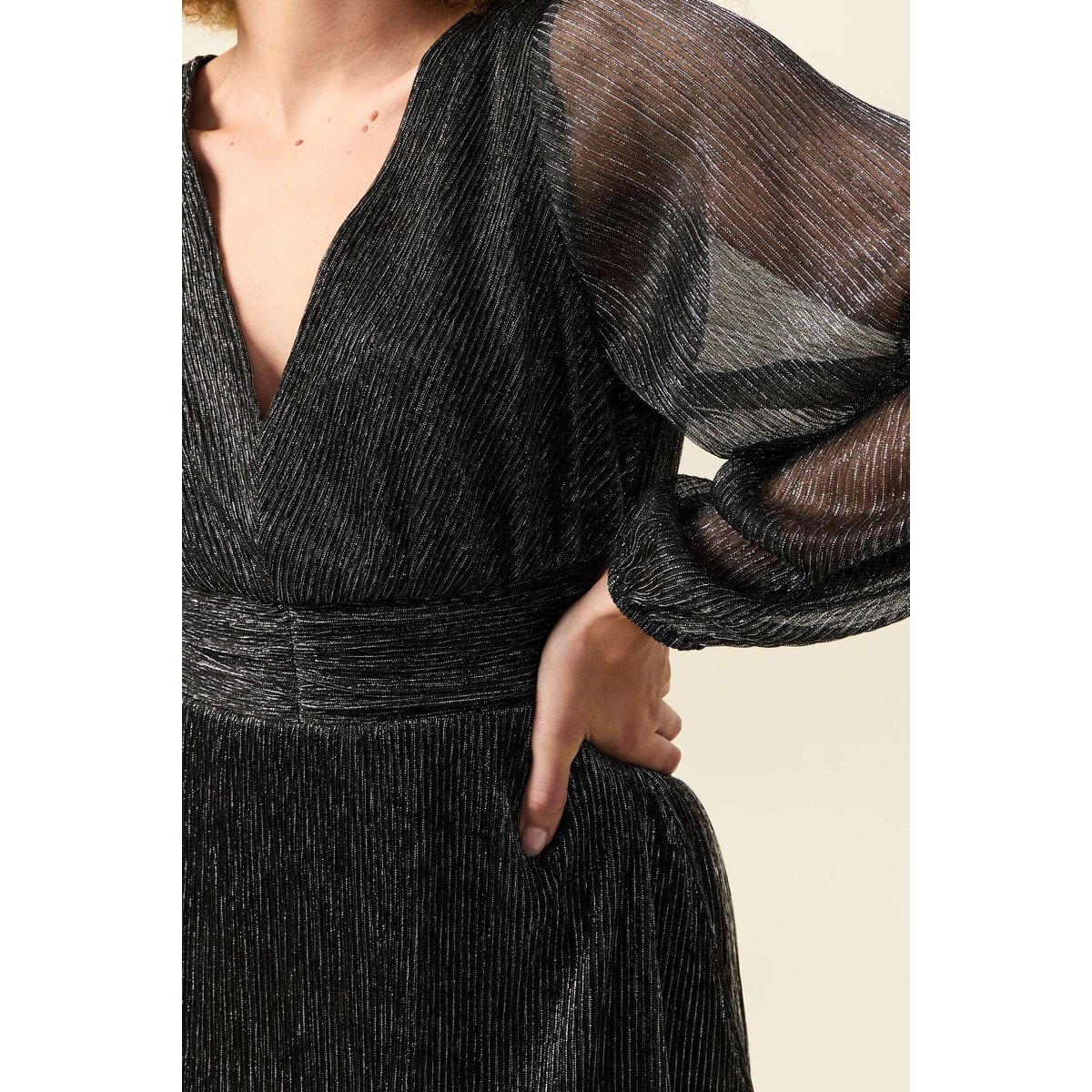 Robe manches longues doublée gris argent, BONOBO