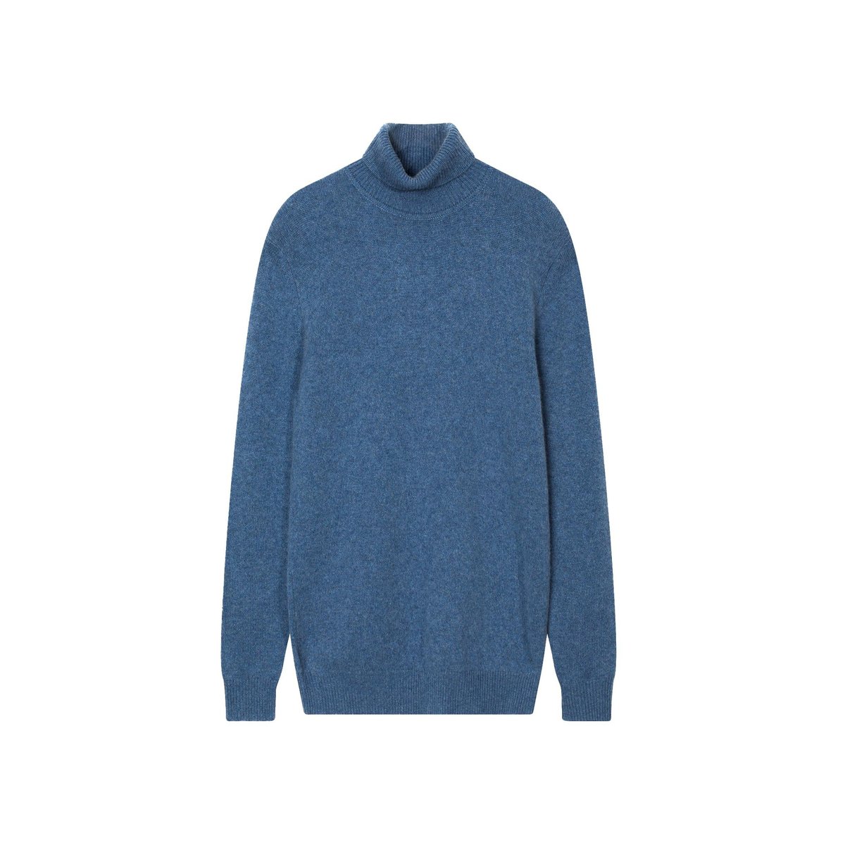 Pull Col Roulé 4 Fils Bleu Denim Sacha bleu denim, JUST CASHMERE