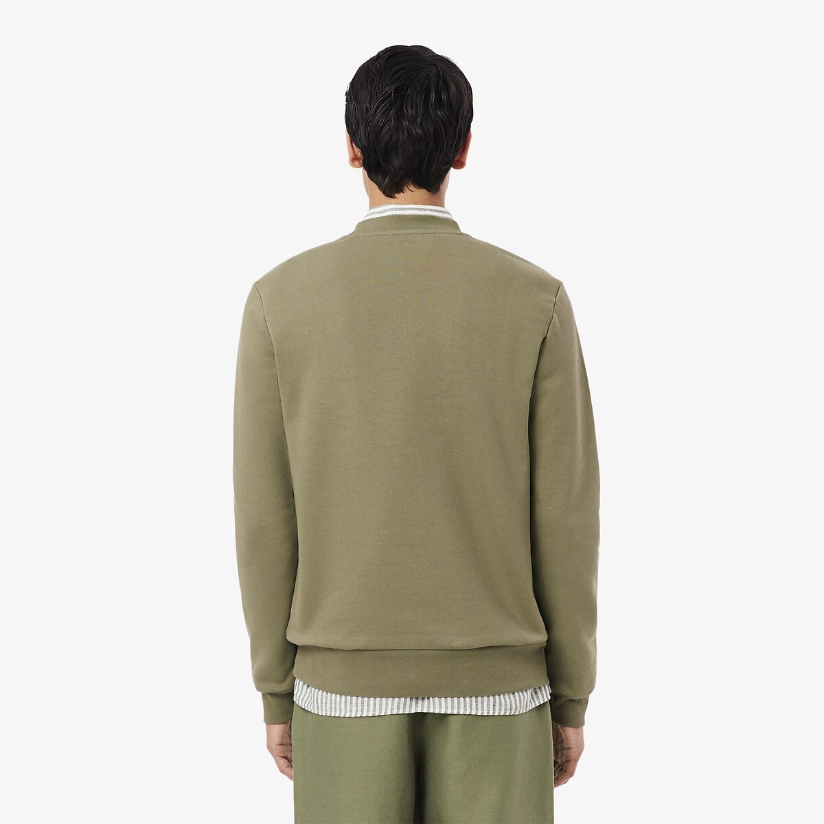 Sweat col rond kaki, LACOSTE