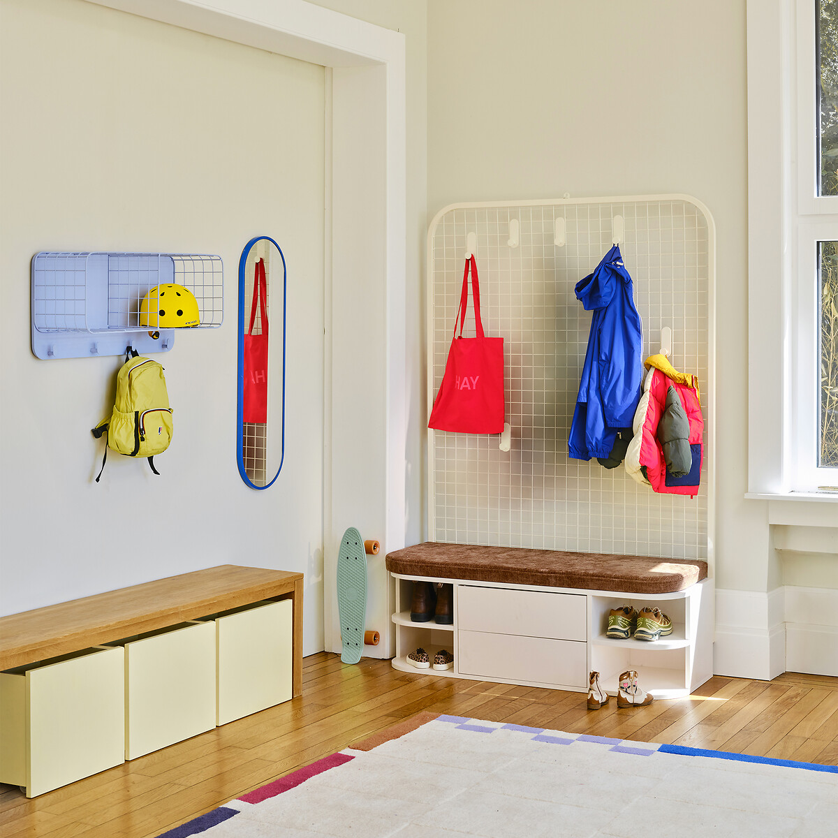 Ovale wandspiegel, lengte 30 x hoogte 100 cm, IODUS blauw, LA REDOUTE INTERIEURS