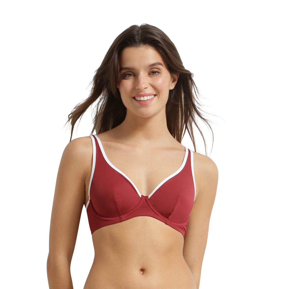 Haut de maillot de bain corbeille avec armatures Timeless bordeaux, DIM