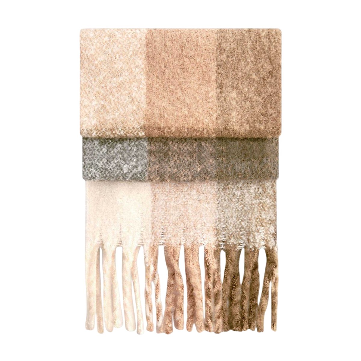 Écharpe d'hiver motif/style à carreaux marron, BEECHFIELD