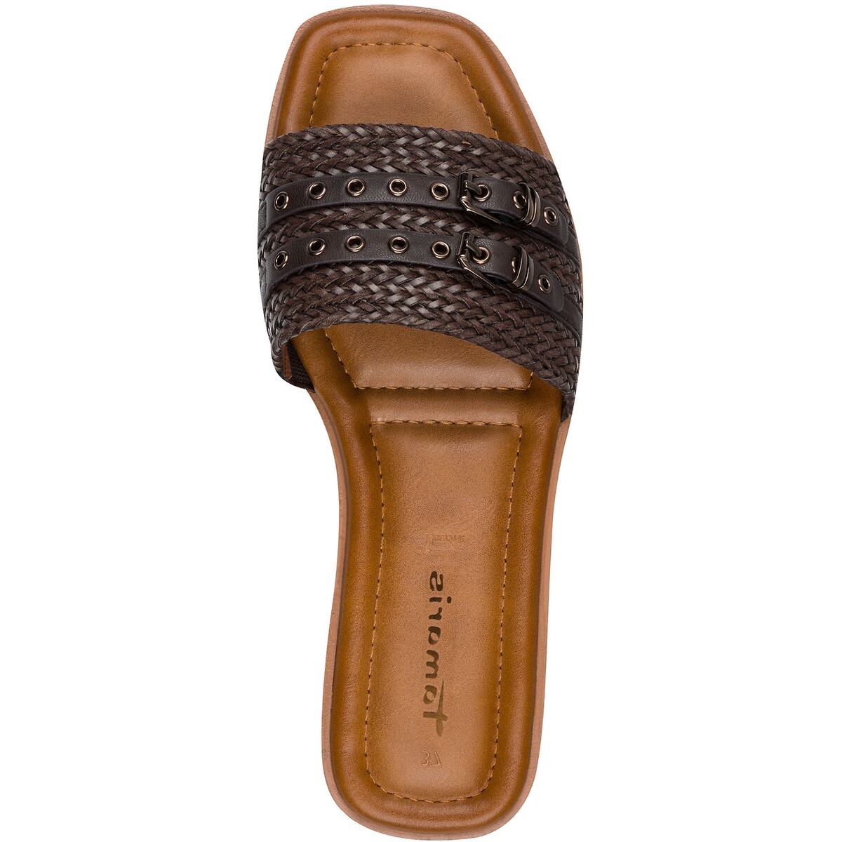 Mules plates marron, TAMARIS