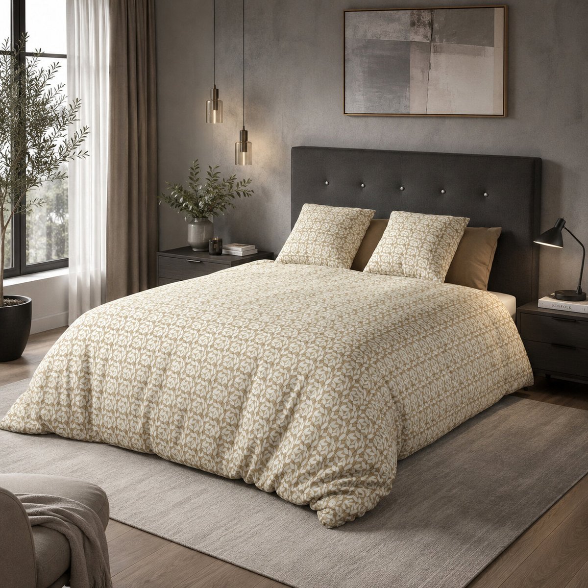 Parure housse de couette en microfibre, Carmel multicolore, C DESIGN HOME TEXTILE