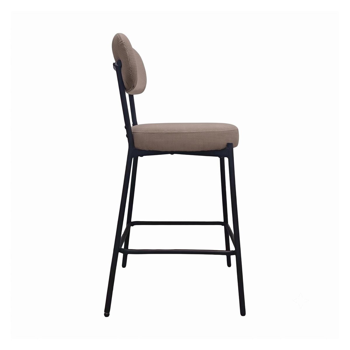 Chaises CELESTE îlot bar métal tissu velours côtelé H65cm blanc et noir, MOB IN