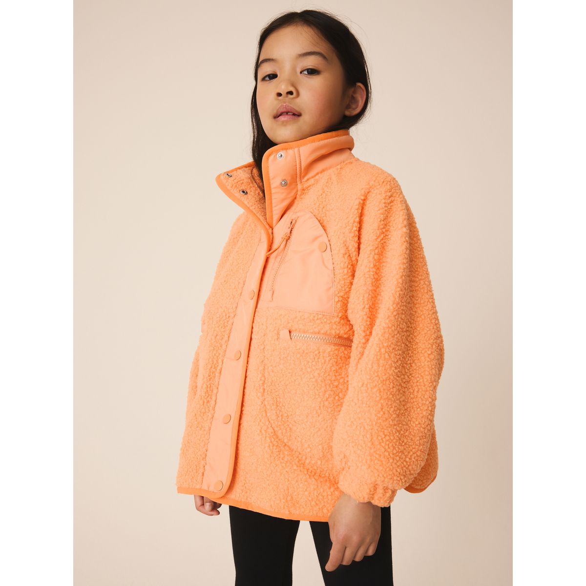 Veste en polaire boutonnée orange vif, NEXT