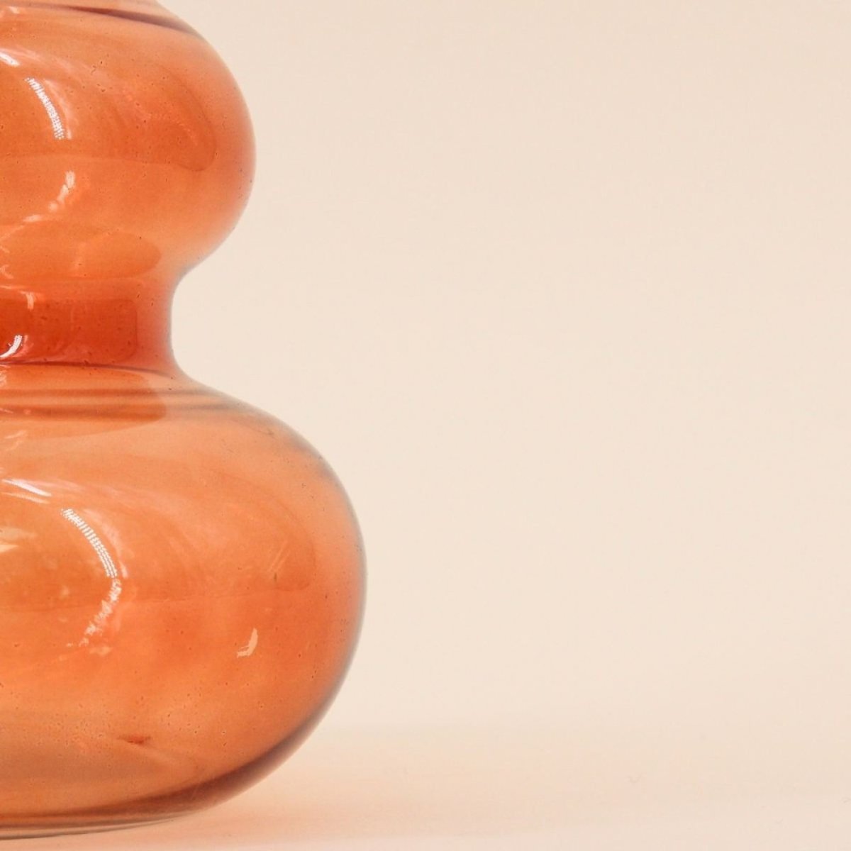 Vase design en verre, H30cm marron, ORNAMI