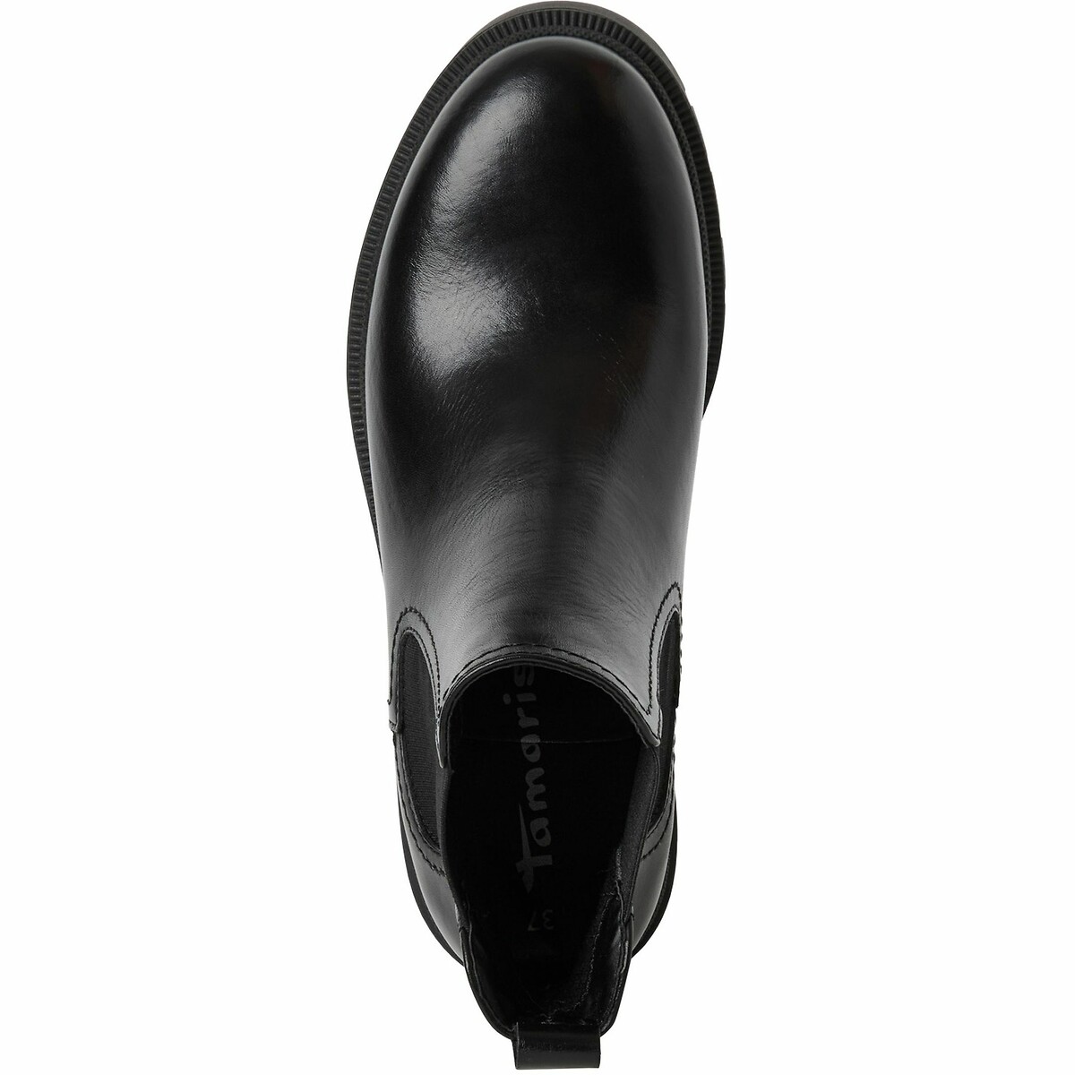 Boots chunky en cuir noir, TAMARIS