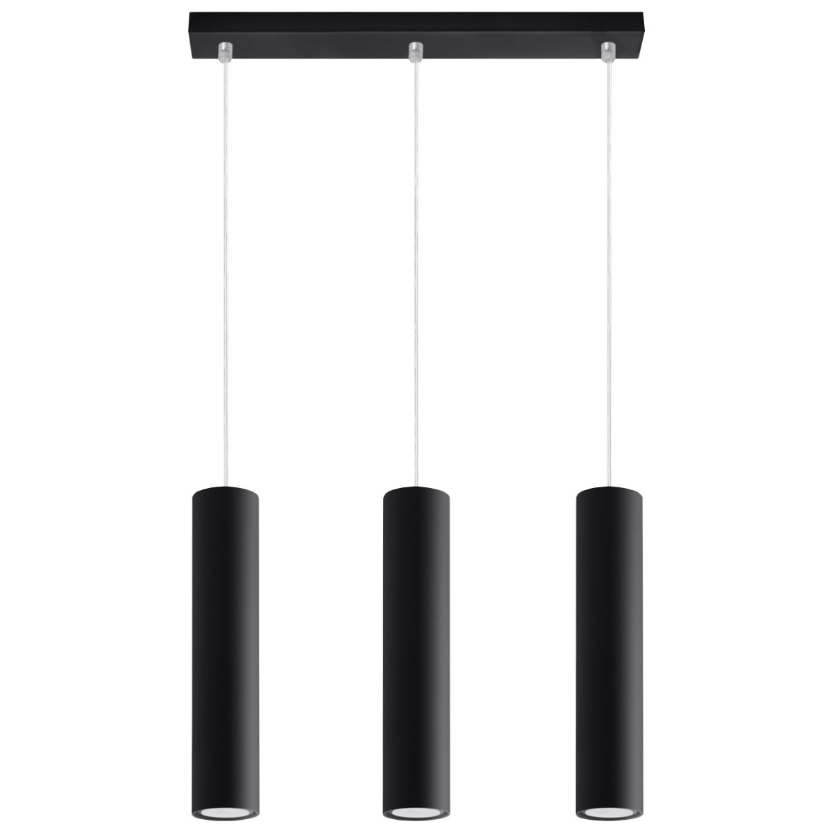 Suspension Acier Noir GU10 3 Lagos Line noir, EDEN