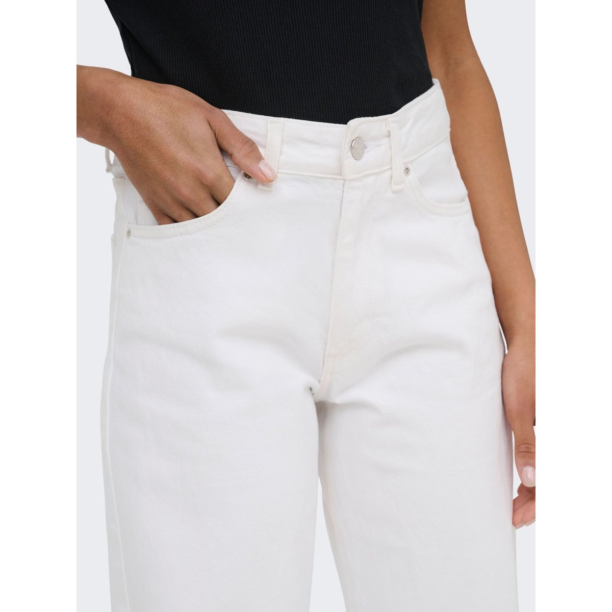 Jean À Jambe Large white denim, ONLY