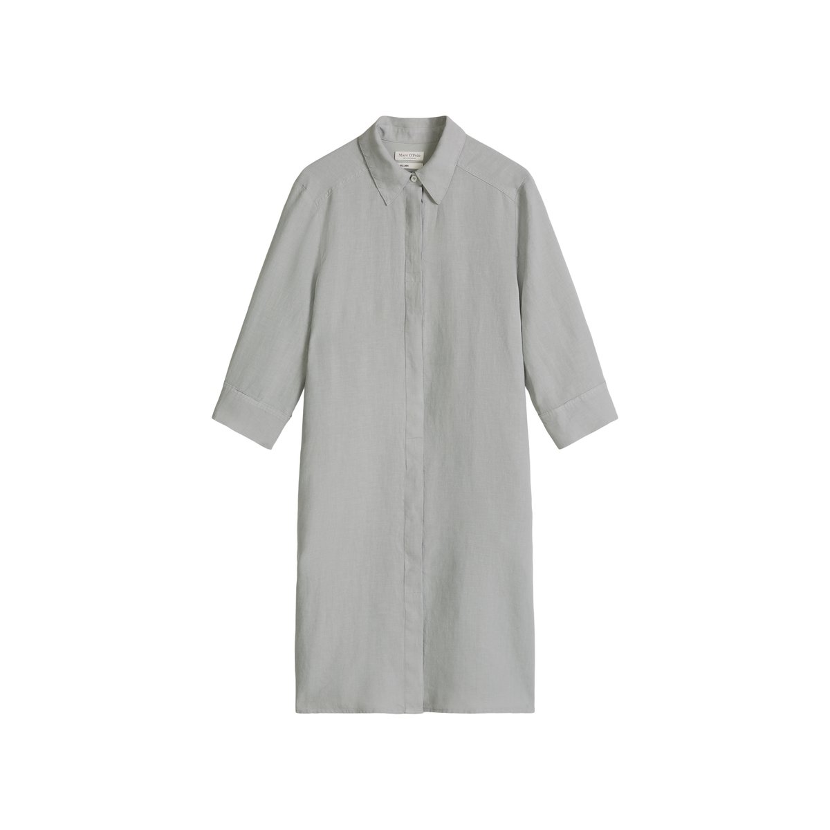 Robe en lin loose avec patte de boutonnage cachée gris, MARC O'POLO