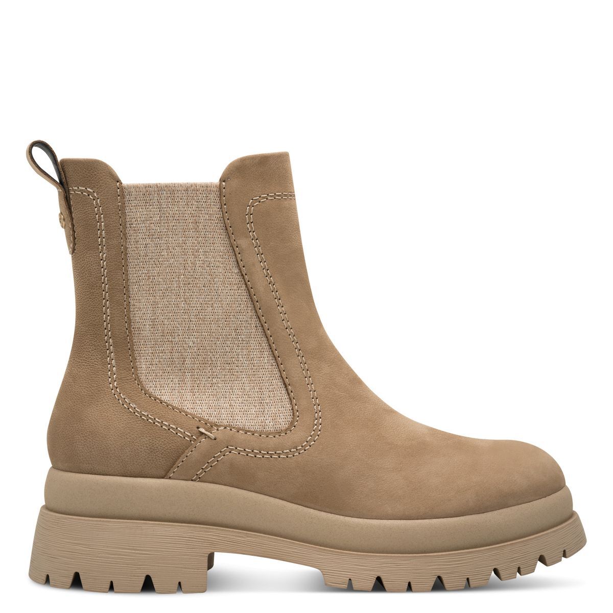 Bottine Chelsea en cuir marron camel, TAMARIS