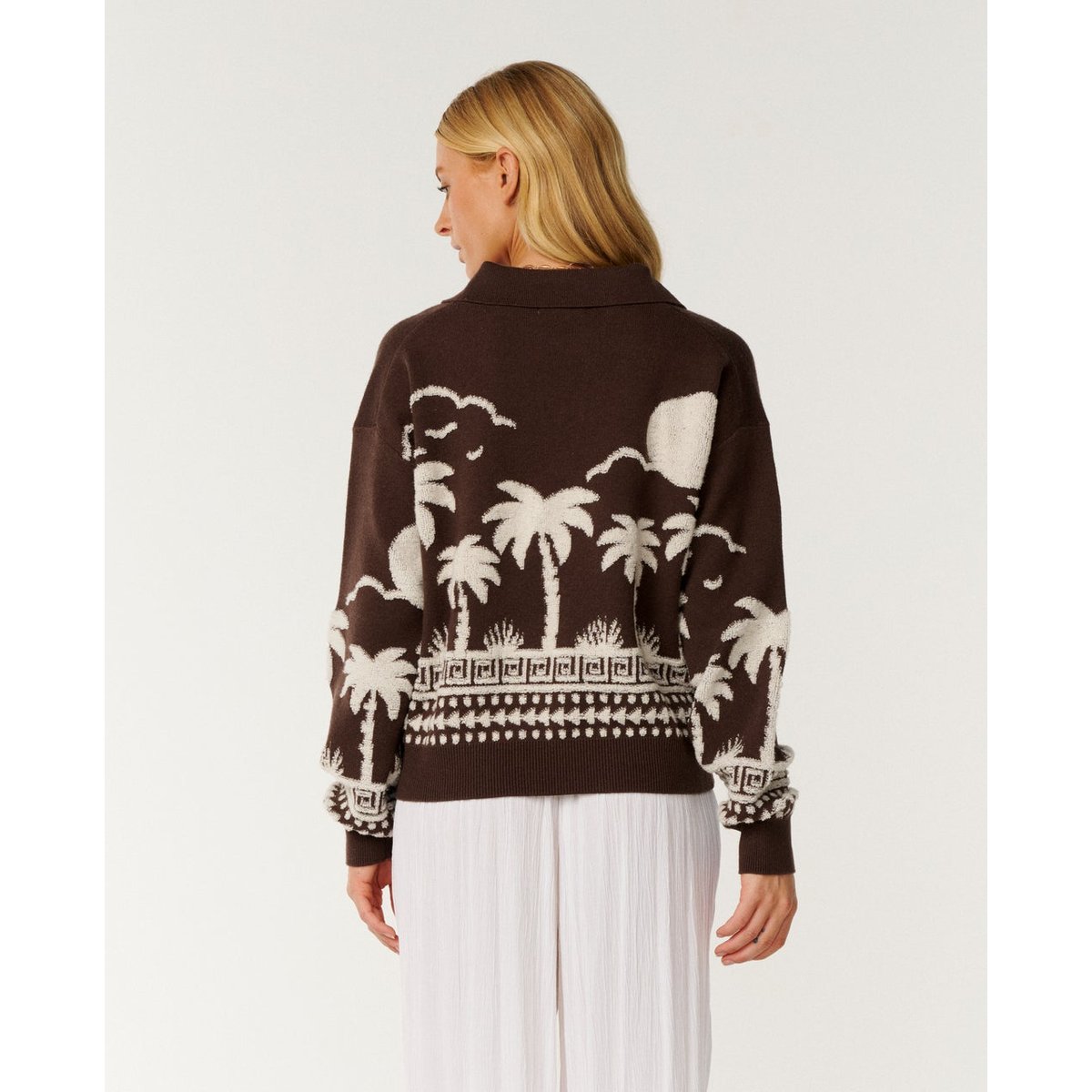 Pull zippé PARAISO JACQUARD marron, RIP CURL