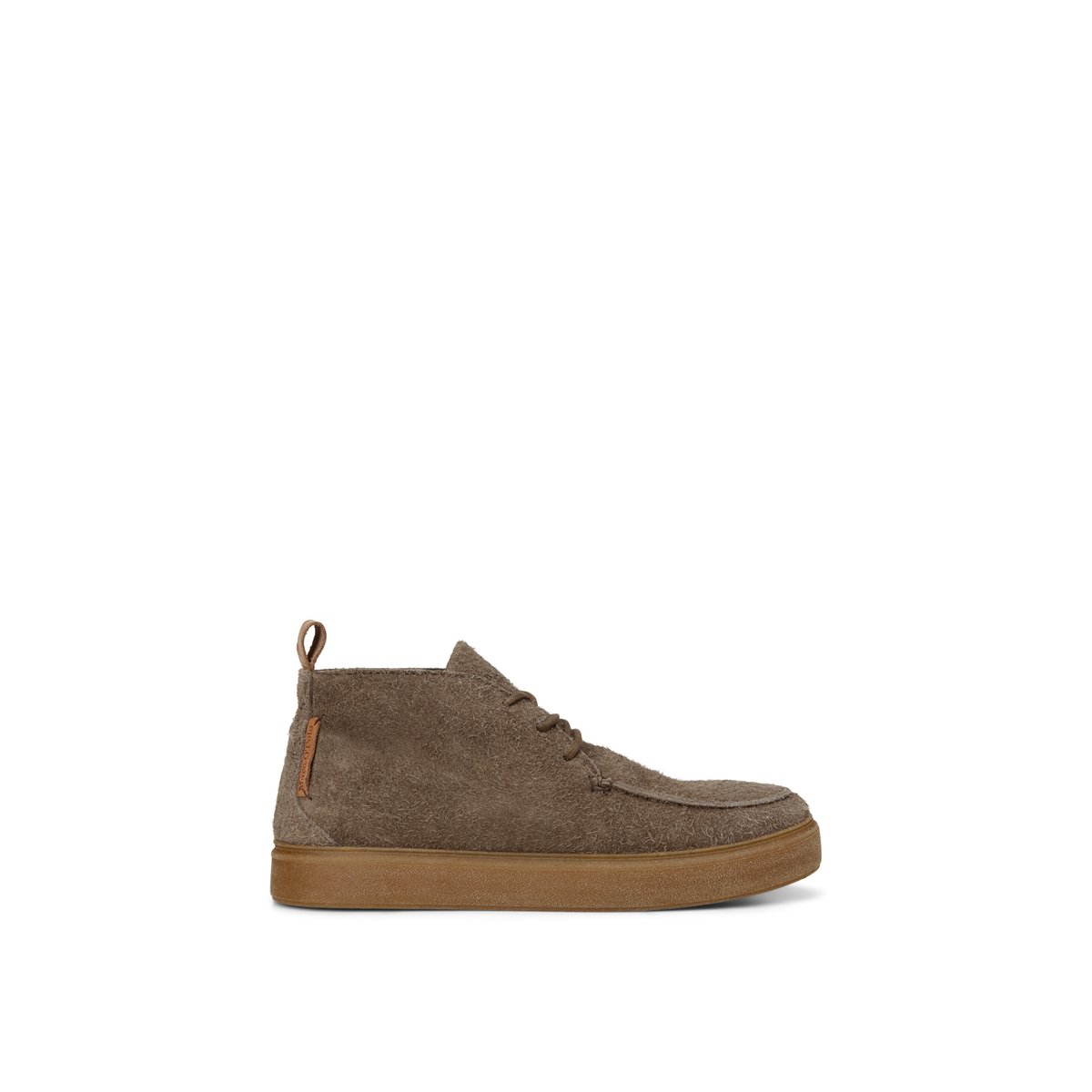 Bottines modèle Zen en cuir de vachette velours à poils longs marron, MARC O'POLO
