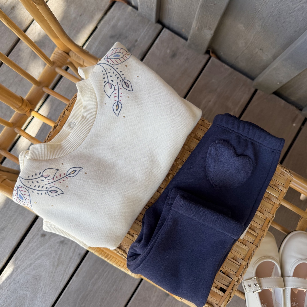 Ensemble bébé sweat et legging en molleton ultra chaud Ilana bleu, PETIT BEGUIN