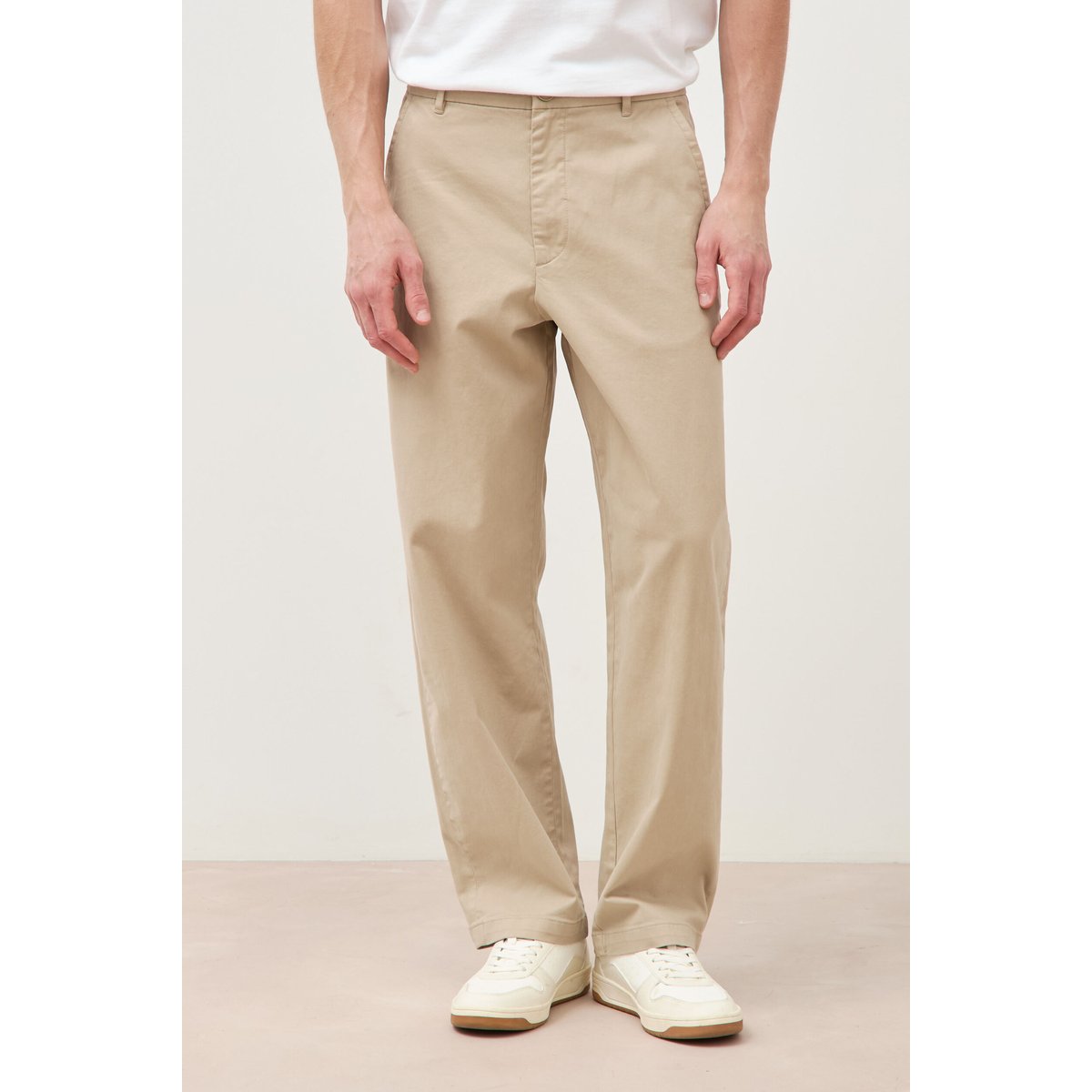 Pantalon coupe large beige, BONOBO