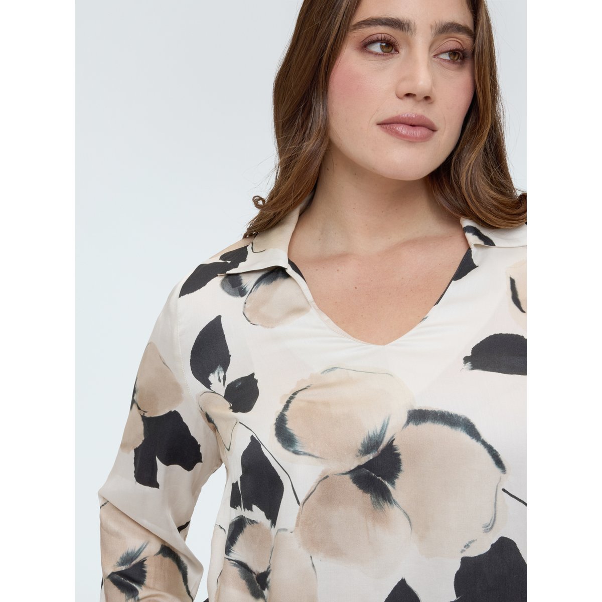 Blouse à imprimé fleuri blanc, FIORELLA RUBINO