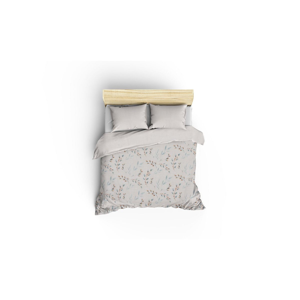 Parure housse de couette coton imprimée végétal, Lendell multicolore, C DESIGN HOME TEXTILE