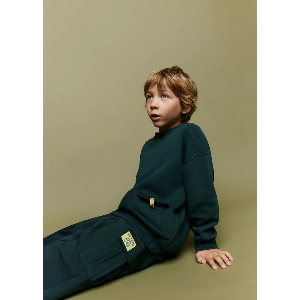 Pantalon jogger cargo vert foncé, MANGO BABY