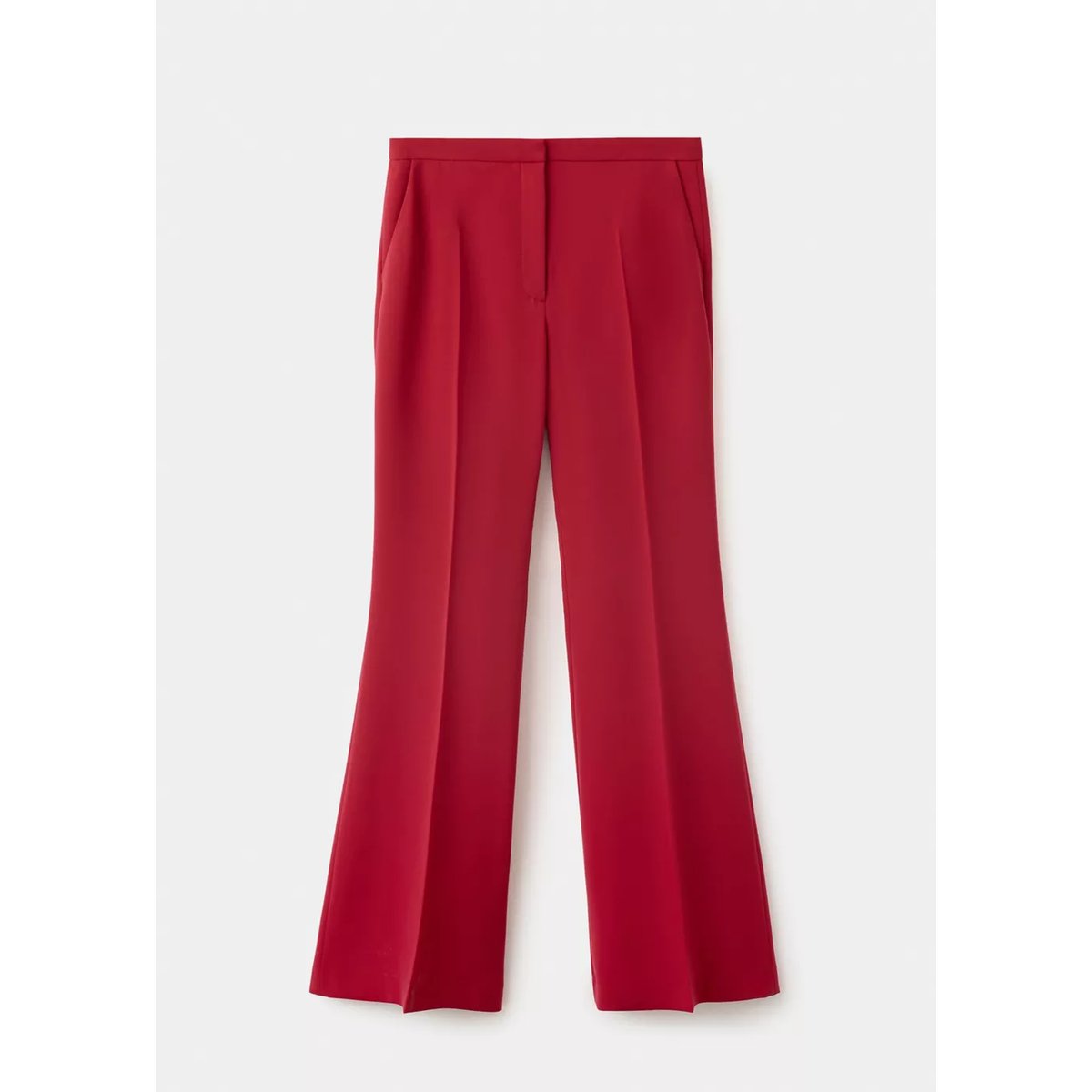 Pantalon de costume taille haute rouge, MANGO