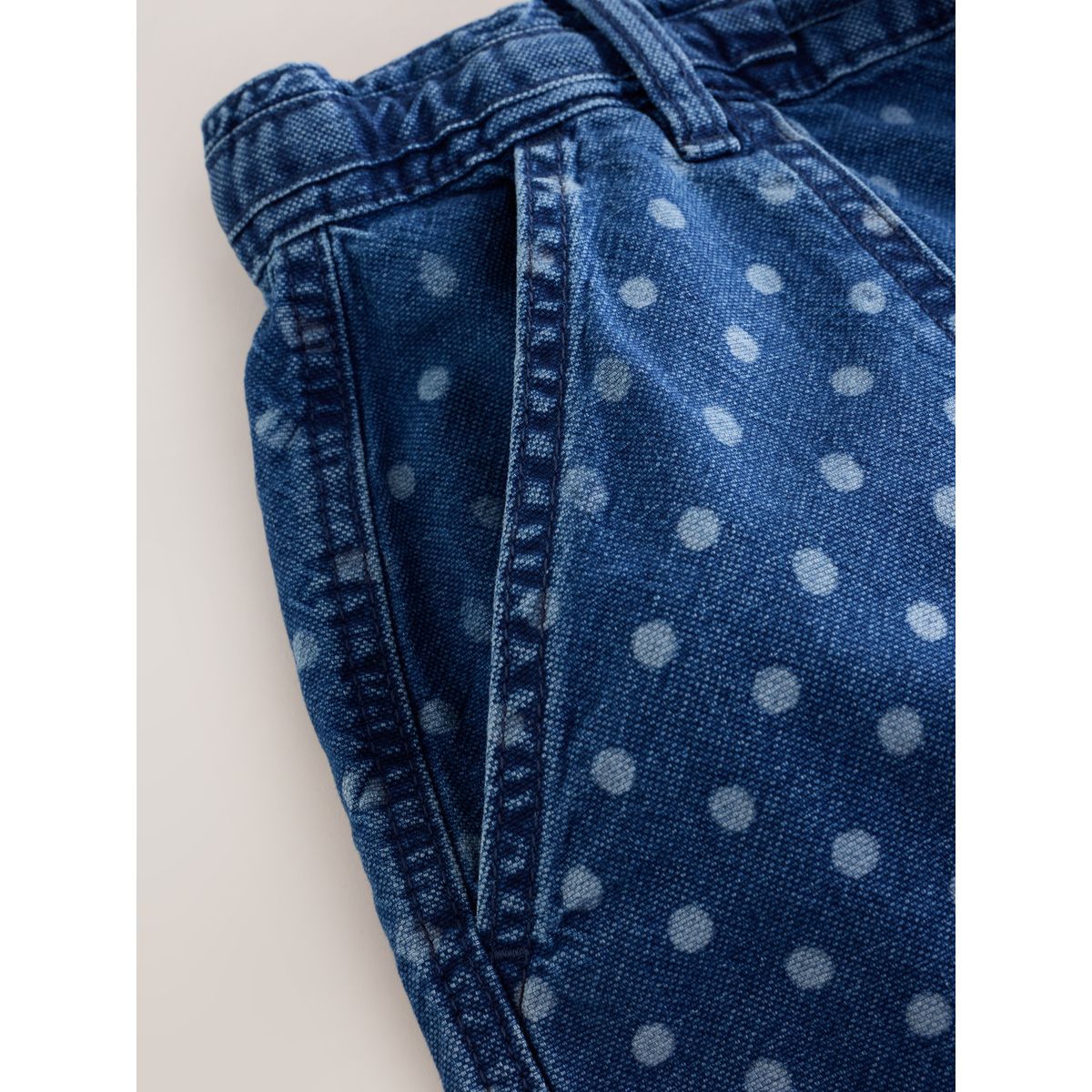 Short en jean style utilitaire pois bleu foncé, NEXT