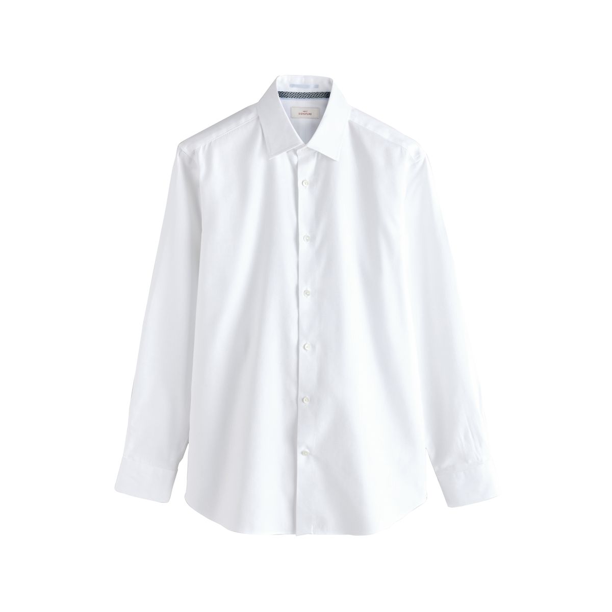 Chemise texturée à manches longues Signature blanc avec garniture, NEXT