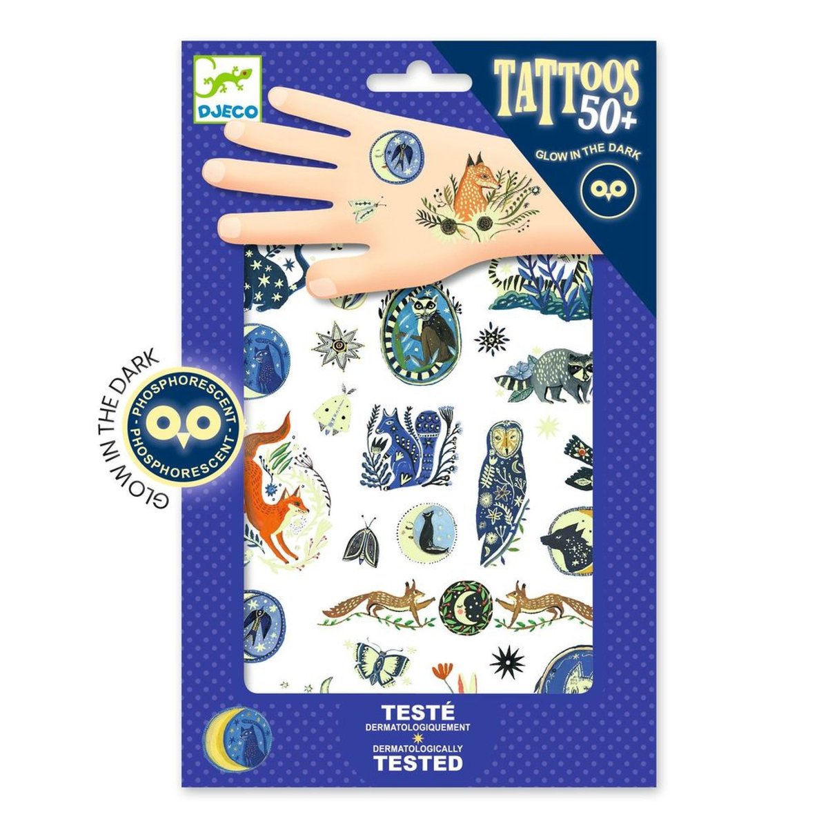 Tatouages enfant Reflets de nuit bleu marine, DJECO