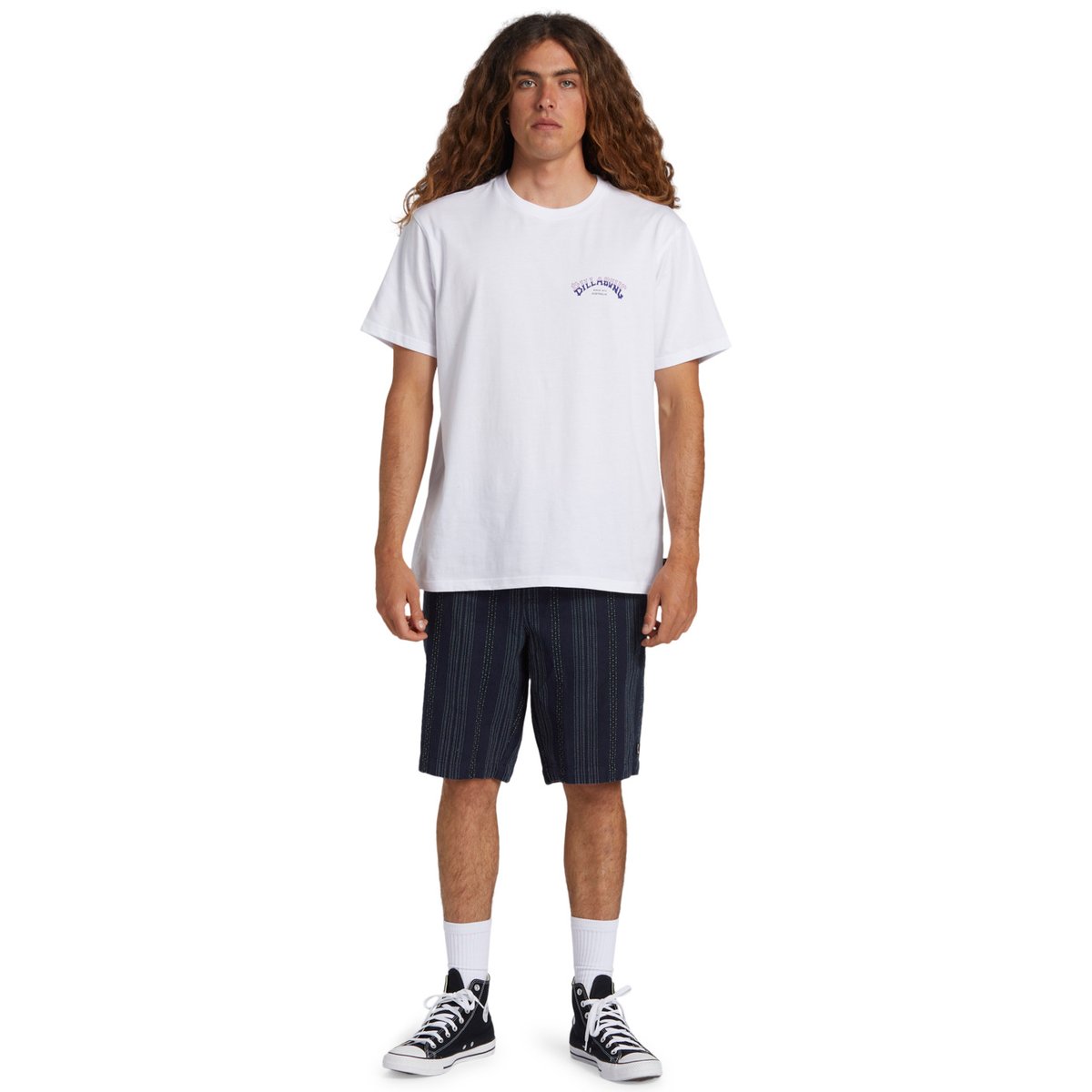 Short tissu écossais LARRY LAYBACK bleu navy, BILLABONG